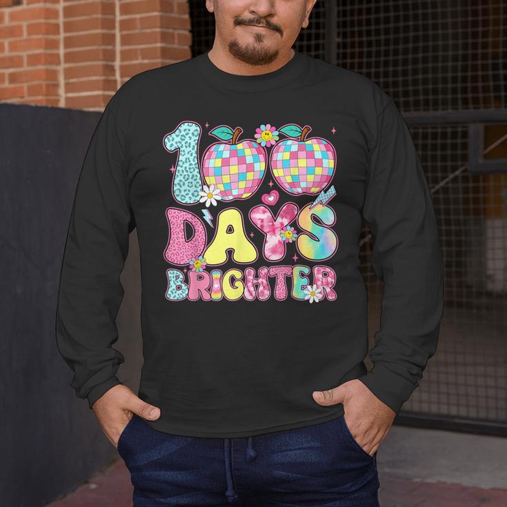 Happy 100th Day Of School 100 Days Brighter Teachers Kids Men's Long Sleeve T-Shirt, funny design