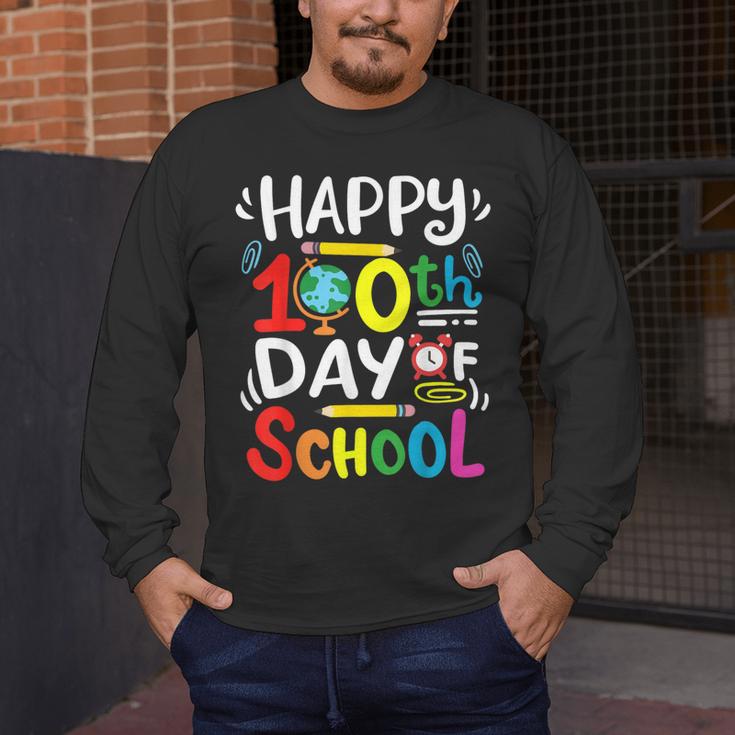 Happy 100th Day Of School 100 Days Of School Teacher Student Men's Long Sleeve T-Shirt, funny design Happy 100th Day Of School 100 Days Of School Teacher Student Men's Long Sleeve T-Shirt, funny design