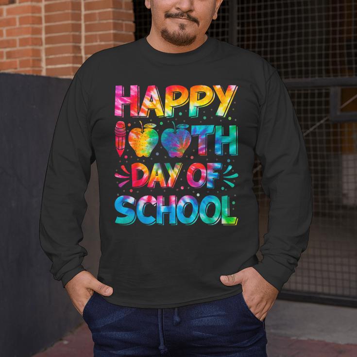 Happy 100th Day Of School Teacher Student 100 Days Tie Dye Men Women Kids Men's Long Sleeve T-Shirt, funny design