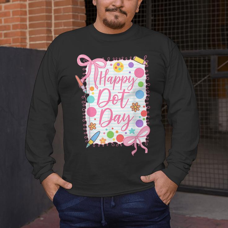Happy Dot Day Bow Coquette For Teacher Girls Men's Long Sleeve T-Shirt, funny design
