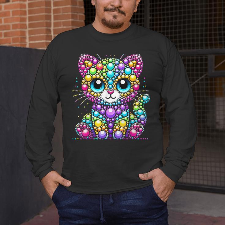 Happy Dot Day Colorful Polka Dot Cat Kitten Teachers Kids Men's Long Sleeve T-Shirt, funny design Happy Dot Day Colorful Polka Dot Cat Kitten Teachers Kids Men's Long Sleeve T-Shirt, funny design