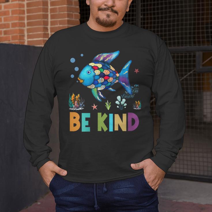 Happy First Day Of School Fish Rainbows Teacher Be Kind Men's Long Sleeve T-Shirt, funny design Happy First Day Of School Fish Rainbows Teacher Be Kind Men's Long Sleeve T-Shirt, funny design