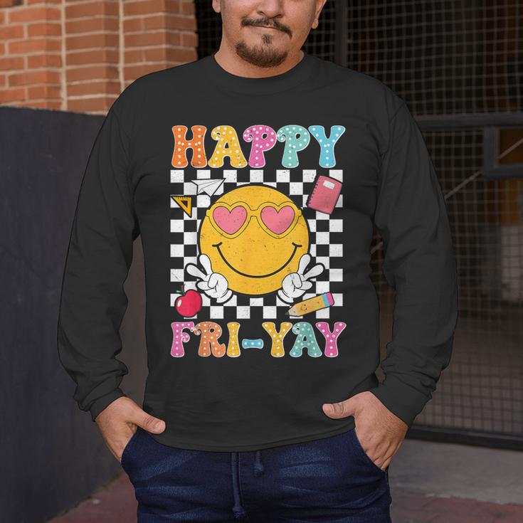 Happy Fri-Yay Groovy Teacher Friday Weekend Fri Yay Men's Long Sleeve T-Shirt, funny design Happy Fri-Yay Groovy Teacher Friday Weekend Fri Yay Men's Long Sleeve T-Shirt, funny design