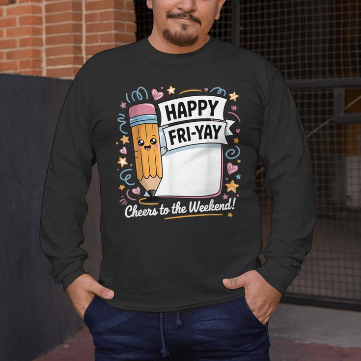 Happy Fri-Yay Teacher Fry Yay Friday Weekend Men's Long Sleeve T-Shirt, funny design Happy Fri-Yay Teacher Fry Yay Friday Weekend Men's Long Sleeve T-Shirt, funny design