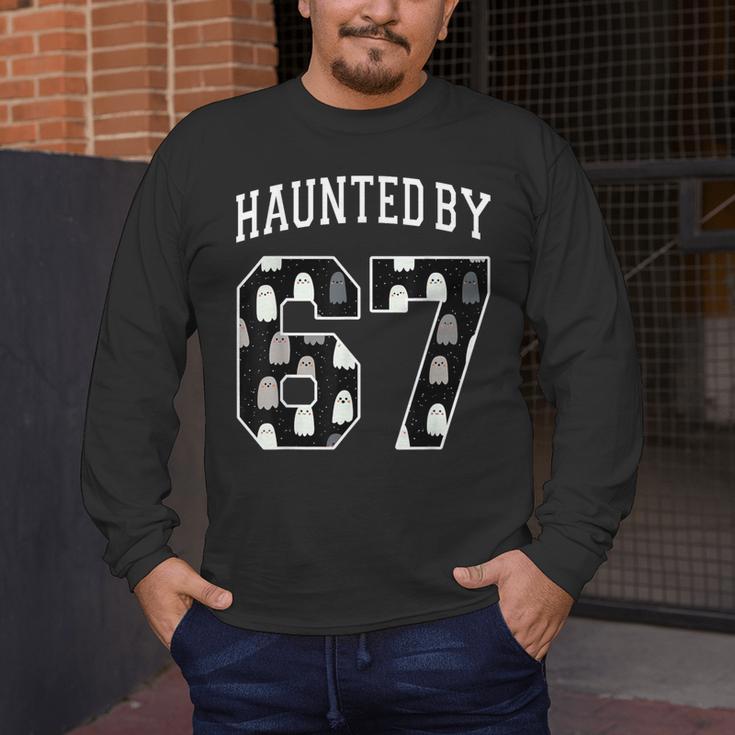 Haunted By 6 7 67 Six Seven Halloween Teacher Mom Men's Long Sleeve T-Shirt, funny design Haunted By 6 7 67 Six Seven Halloween Teacher Mom Men's Long Sleeve T-Shirt, funny design