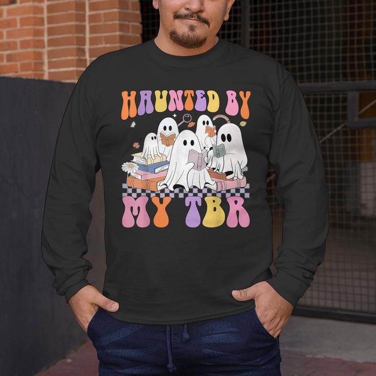 Haunted By My TBR Cute Ghosts Book Reading Teacher Halloween Men's Long Sleeve T-Shirt, funny design Haunted By My TBR Cute Ghosts Book Reading Teacher Halloween Men's Long Sleeve T-Shirt, funny design