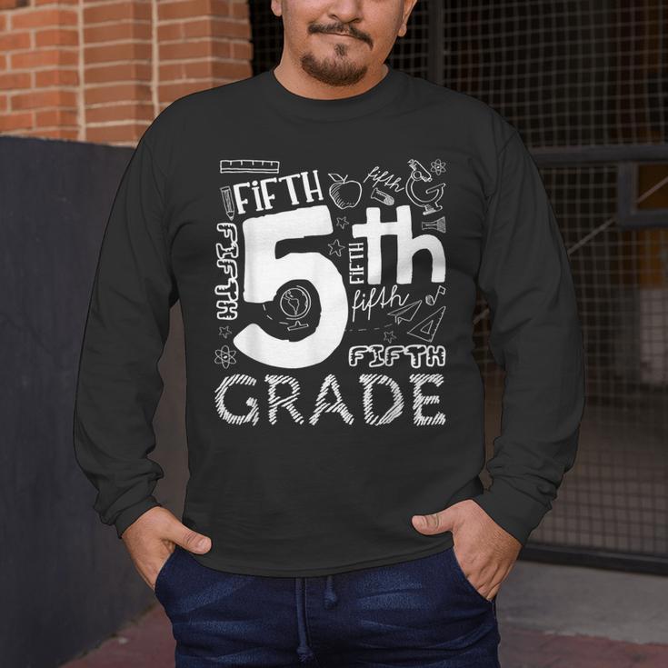 Hello 5th Grade Here I Come Teacher Fifth Grade Boys Girls Men's Long Sleeve T-Shirt, funny design
