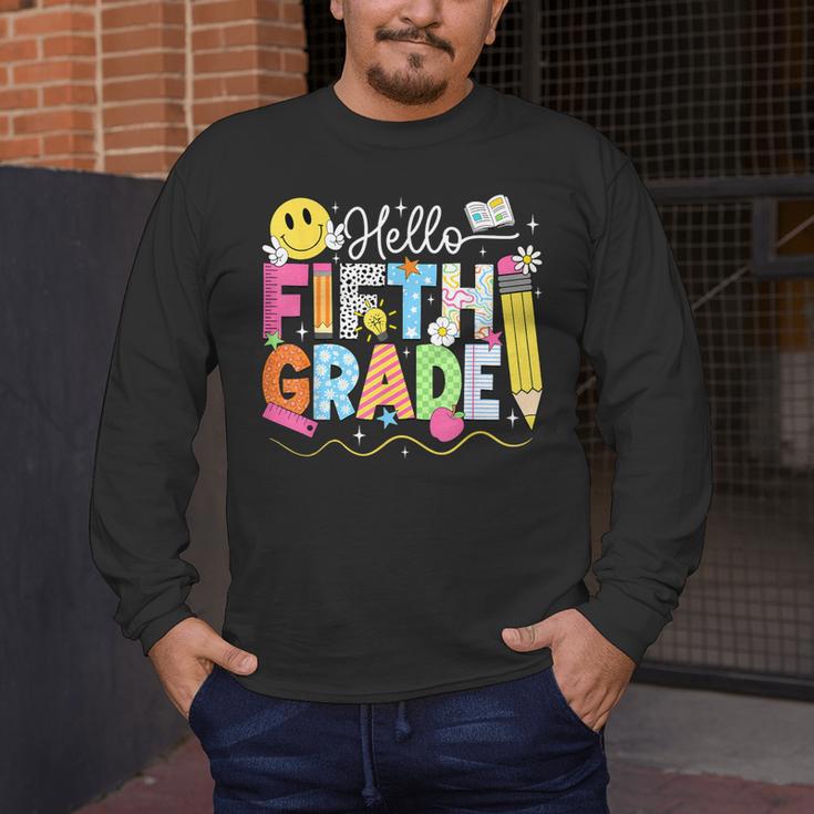 Hello Fifth Grade Team 5th Grade Back To School Teacher Kids Men's Long Sleeve T-Shirt, funny design Hello Fifth Grade Team 5th Grade Back To School Teacher Kids Men's Long Sleeve T-Shirt, funny design