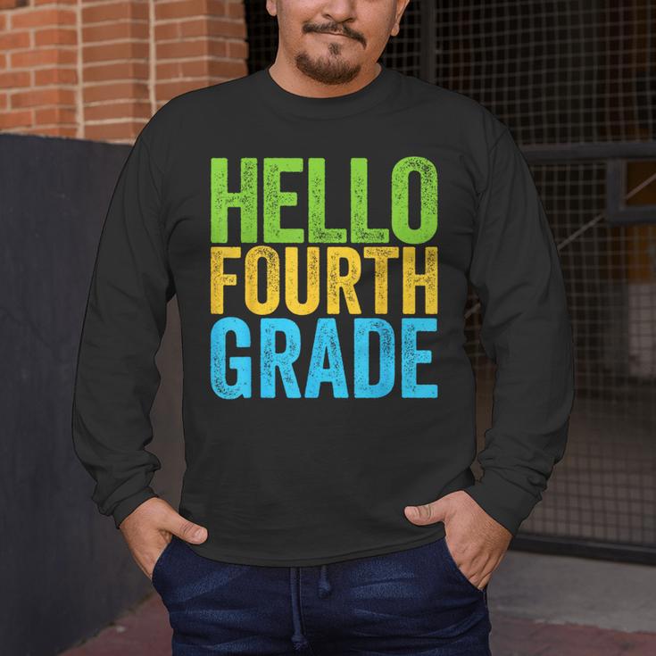 Hello Fourth Grade Shirt 4th Grade Boy Girl Student Teacher Men's Long Sleeve T-Shirt, funny design Hello Fourth Grade Shirt 4th Grade Boy Girl Student Teacher Men's Long Sleeve T-Shirt, funny design