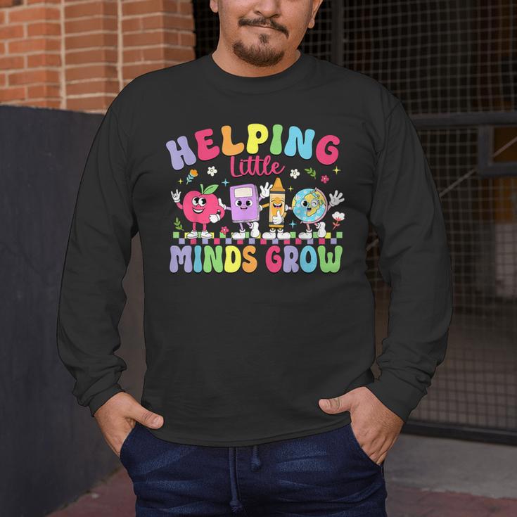 Helping Little Minds Grow Teacher Life Back To School Men's Long Sleeve T-Shirt, funny design Helping Little Minds Grow Teacher Life Back To School Men's Long Sleeve T-Shirt, funny design