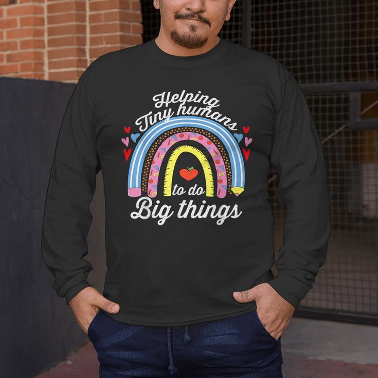 Helping Tiny Humans To Do Big Things Teacher Women Men's Long Sleeve T-Shirt, funny design Helping Tiny Humans To Do Big Things Teacher Women Men's Long Sleeve T-Shirt, funny design