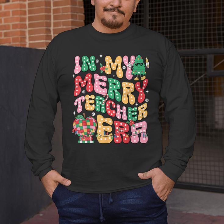 In My Holly Xmas Jolly Teacher Era Teacher Vibes Christmas Men's Long Sleeve T-Shirt, funny design In My Holly Xmas Jolly Teacher Era Teacher Vibes Christmas Men's Long Sleeve T-Shirt, funny design