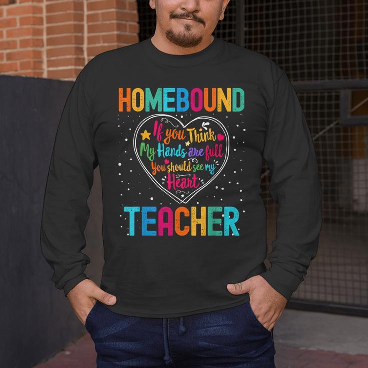 Homebound Teacher Appreciation Week Back To School Heart Men's Long Sleeve T-Shirt, funny design Homebound Teacher Appreciation Week Back To School Heart Men's Long Sleeve T-Shirt, funny design
