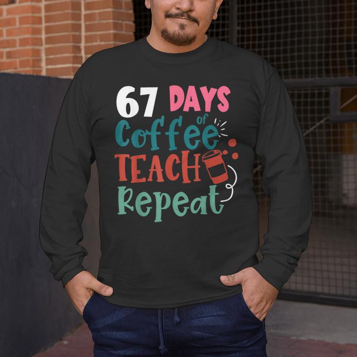 Humor Meme 67 Days Of School Coffee Lover Educator Teacher Men's Long Sleeve T-Shirt, funny design Humor Meme 67 Days Of School Coffee Lover Educator Teacher Men's Long Sleeve T-Shirt, funny design