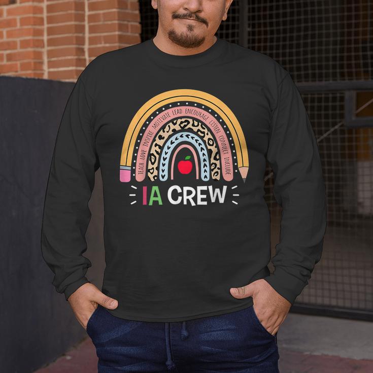 IA Crew Instructional Assistant Rainbow Teachers Aide Men's Long Sleeve T-Shirt, funny design IA Crew Instructional Assistant Rainbow Teachers Aide Men's Long Sleeve T-Shirt, funny design