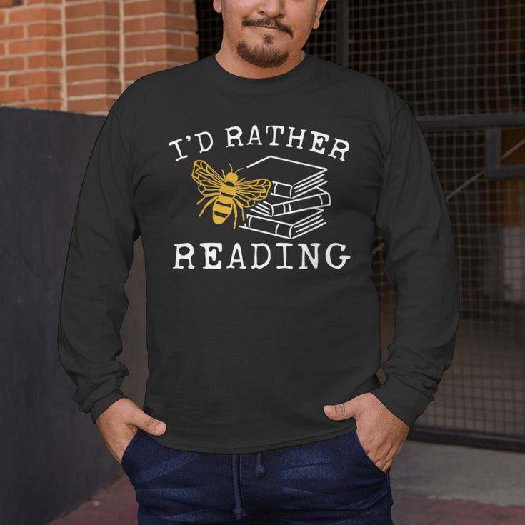 I'd Rather Bee Reading Teacher Librarian Book Lover Men's Long Sleeve T-Shirt, funny design I'd Rather Bee Reading Teacher Librarian Book Lover Men's Long Sleeve T-Shirt, funny design