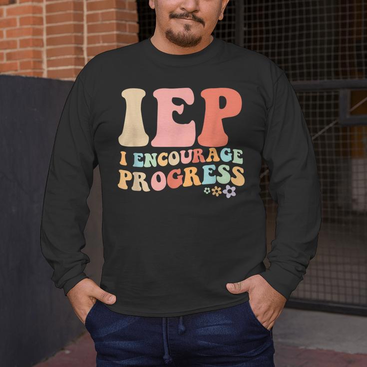 IEP I Encourage Progress Special Education Teacher Graphics Men's Long Sleeve T-Shirt, funny design IEP I Encourage Progress Special Education Teacher Graphics Men's Long Sleeve T-Shirt, funny design
