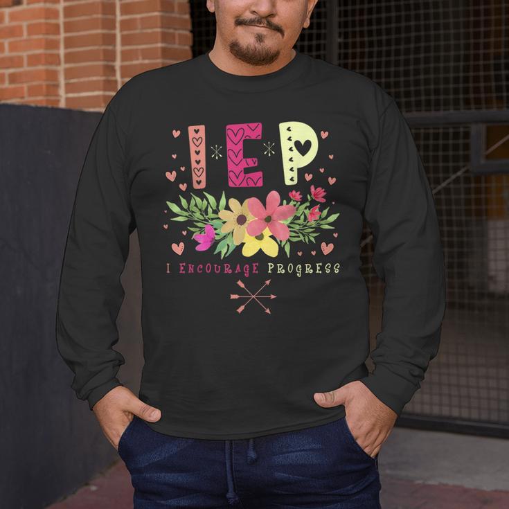 IEP I Encourage Progress Teacher Special Education Men Women Men's Long Sleeve T-Shirt, funny design