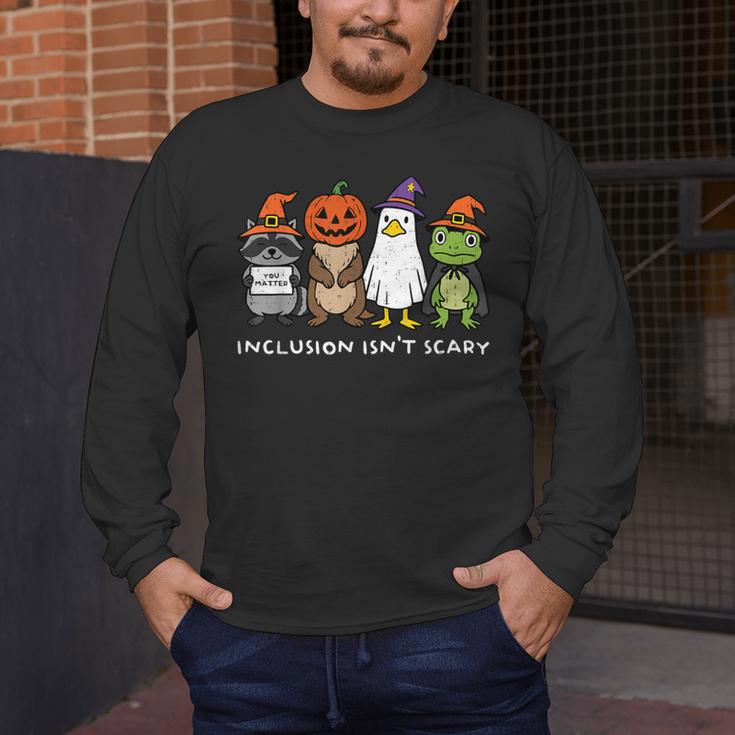 Inclusion Isn't Scary SLP Halloween Sped Teacher Animal Men's Long Sleeve T-Shirt, funny design Inclusion Isn't Scary SLP Halloween Sped Teacher Animal Men's Long Sleeve T-Shirt, funny design
