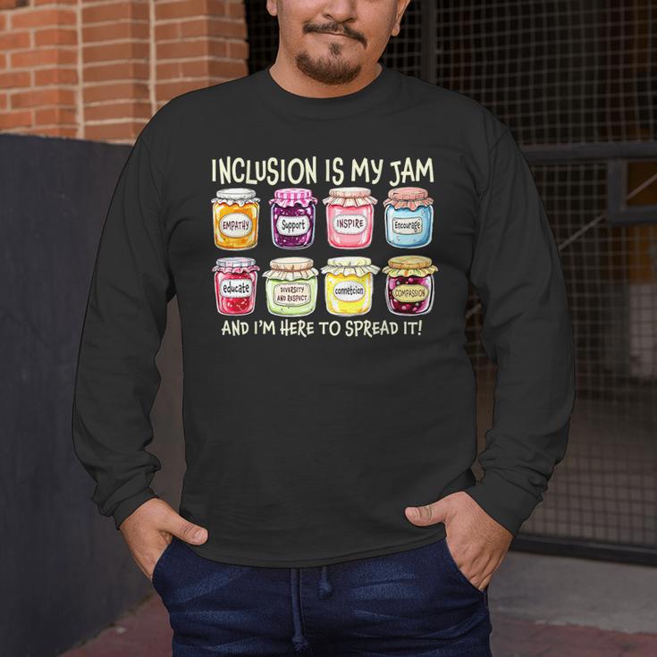 Inclusion Is My Jam And I'm Here To Spread It Sped Teacher Men's Long Sleeve T-Shirt, funny design Inclusion Is My Jam And I'm Here To Spread It Sped Teacher Men's Long Sleeve T-Shirt, funny design