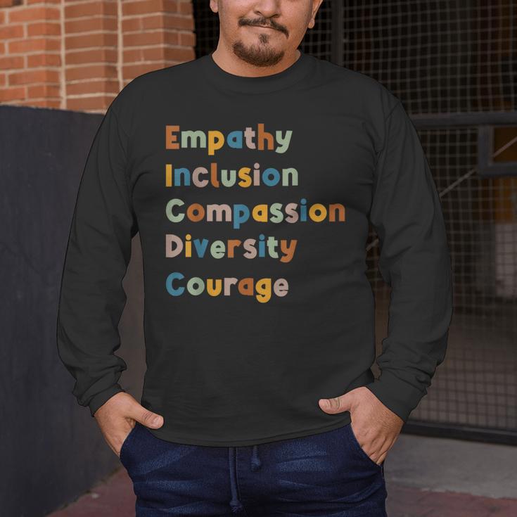 Inclusive Teacher Diversity Inclusion Empathy Teacher Team Men's Long Sleeve T-Shirt, funny design Inclusive Teacher Diversity Inclusion Empathy Teacher Team Men's Long Sleeve T-Shirt, funny design