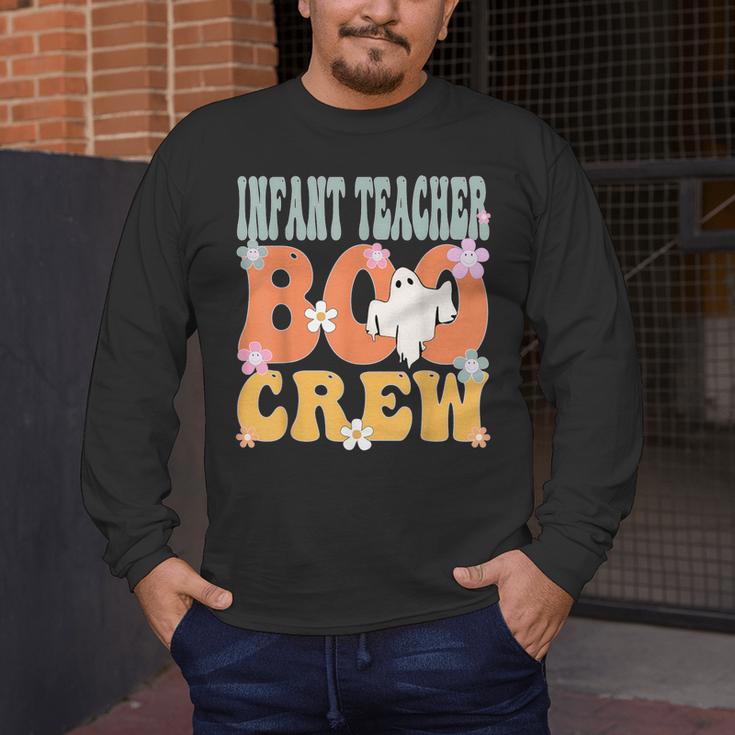 Infant Teacher Boo Crew Ghost Groovy Halloween For Women Men's Long Sleeve T-Shirt, funny design Infant Teacher Boo Crew Ghost Groovy Halloween For Women Men's Long Sleeve T-Shirt, funny design