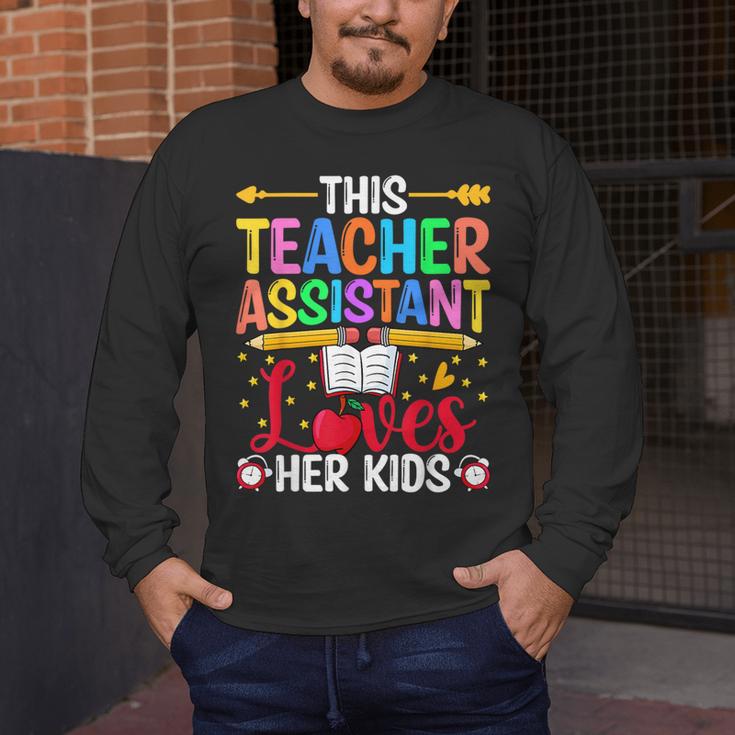 Instructional Assistant Loves Her Kids Teacher Assistant Men's Long Sleeve T-Shirt, funny design