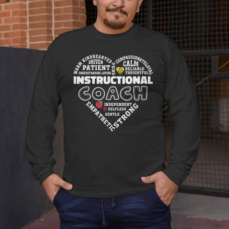 Instructional Coach Heart Teachers Appreciation Men's Long Sleeve T-Shirt, funny design