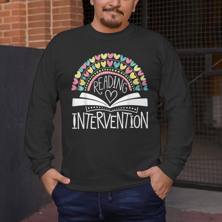 Intervention Teacher Reading Intervention Men's Long Sleeve T-Shirt, funny design Intervention Teacher Reading Intervention Men's Long Sleeve T-Shirt, funny design