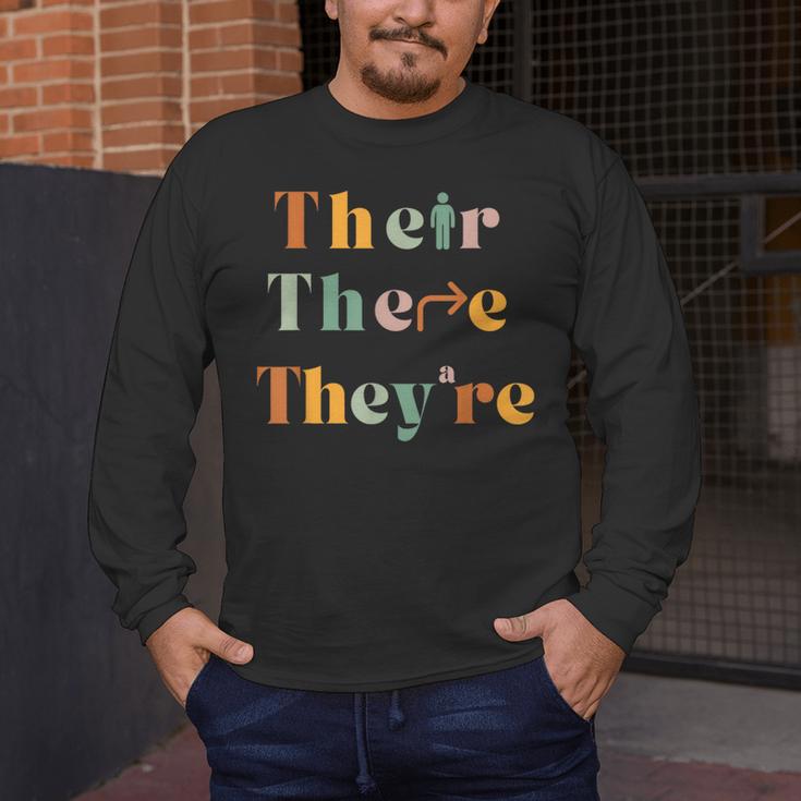 Their There They'Re English Teacher Gramma Police Joke Men's Long Sleeve T-Shirt, funny design Their There They'Re English Teacher Gramma Police Joke Men's Long Sleeve T-Shirt, funny design