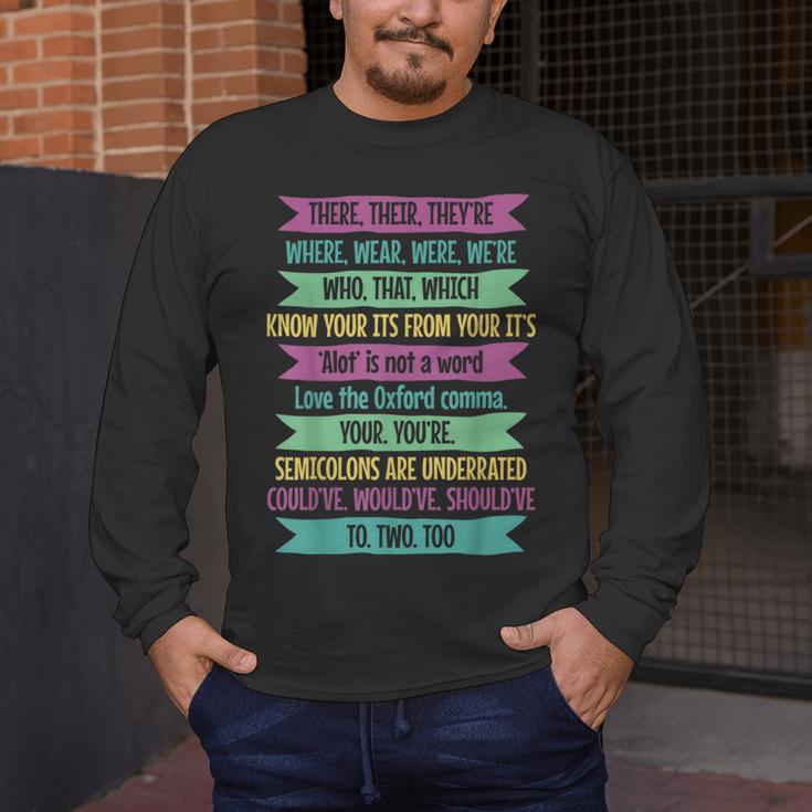 Their There And They'Re English Teacher Men Women Men's Long Sleeve T-Shirt, funny design