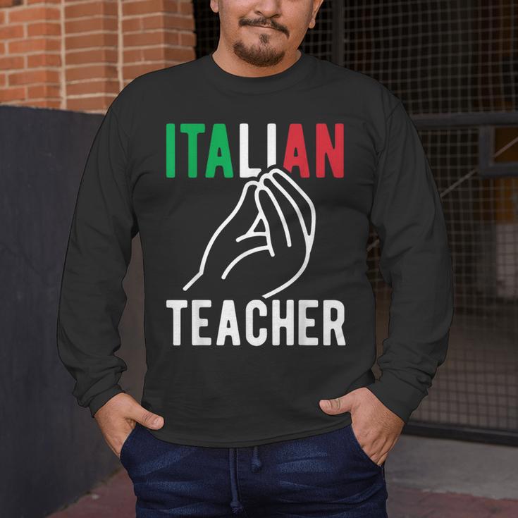 Italian Teacher Italy Italia Back To School First Day Men's Long Sleeve T-Shirt, funny design Italian Teacher Italy Italia Back To School First Day Men's Long Sleeve T-Shirt, funny design