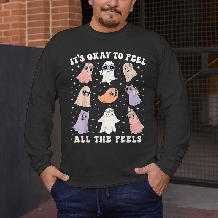 It’s Okay To Feel All The Feels Special Ed Teacher Halloween Men's Long Sleeve T-Shirt, funny design It’s Okay To Feel All The Feels Special Ed Teacher Halloween Men's Long Sleeve T-Shirt, funny design