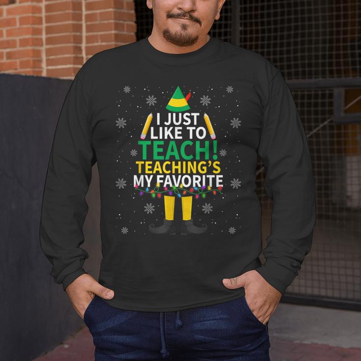 I Just Like To Teach Teaching My Favorite Christmas Teacher Men's Long Sleeve T-Shirt, funny design I Just Like To Teach Teaching My Favorite Christmas Teacher Men's Long Sleeve T-Shirt, funny design