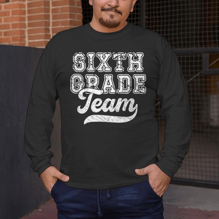 Kids Teacher Sixth Grade Retro Back To School Team 6th Grade Men's Long Sleeve T-Shirt, funny design Kids Teacher Sixth Grade Retro Back To School Team 6th Grade Men's Long Sleeve T-Shirt, funny design