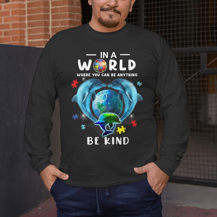Be Kind Dolphin Autism Awareness Back To School Teacher Men Women Kids Men's Long Sleeve T-Shirt, funny design Be Kind Dolphin Autism Awareness Back To School Teacher Men Women Kids Men's Long Sleeve T-Shirt, funny design