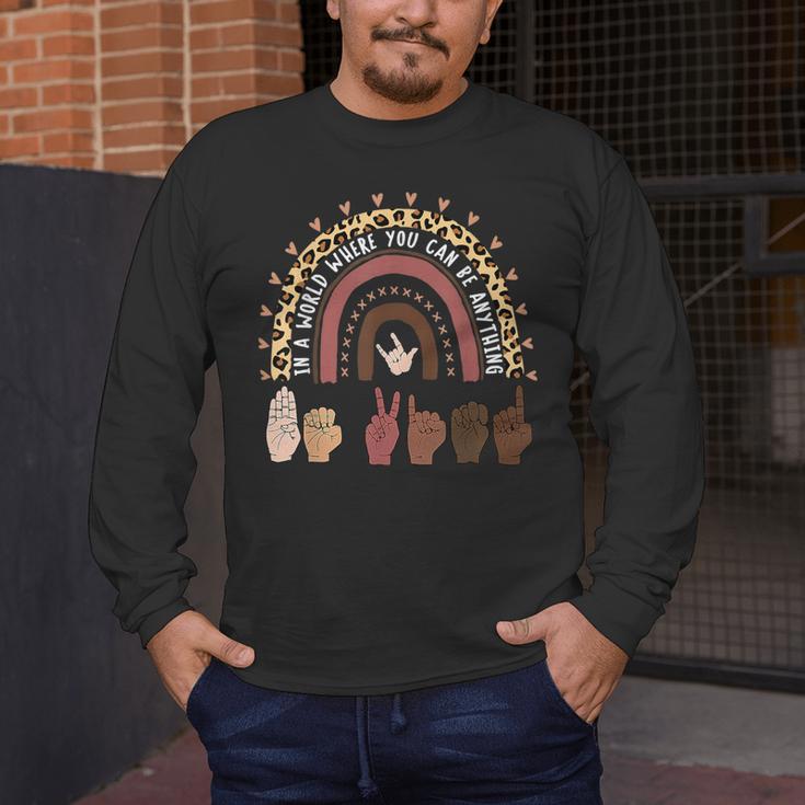 Be Kind Hand-Talking Teacher Artist ASL Men's Long Sleeve T-Shirt, funny design Be Kind Hand-Talking Teacher Artist ASL Men's Long Sleeve T-Shirt, funny design