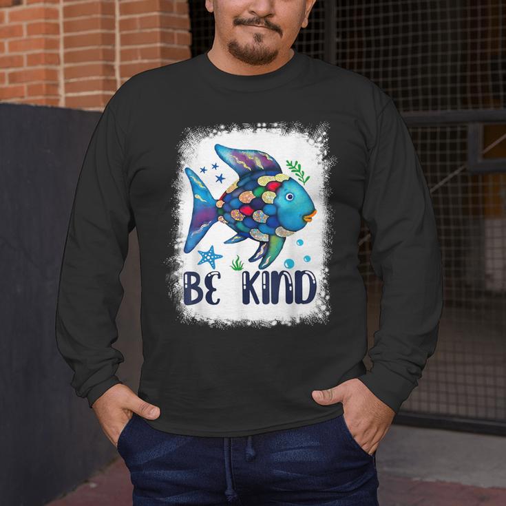 Be Kind Rainbow Fish Teacher Life Back To School Teaching Men Women Men's Long Sleeve T-Shirt, funny design