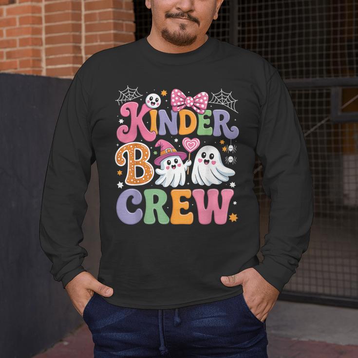 Kinder Boo Crew Kindergarten Teacher Student Halloween Men's Long Sleeve T-Shirt, funny design
