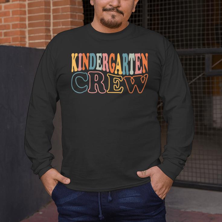 Kinder Crew Kindergarten Teacher First 1st Day Of School Men's Long Sleeve T-Shirt, funny design Kinder Crew Kindergarten Teacher First 1st Day Of School Men's Long Sleeve T-Shirt, funny design