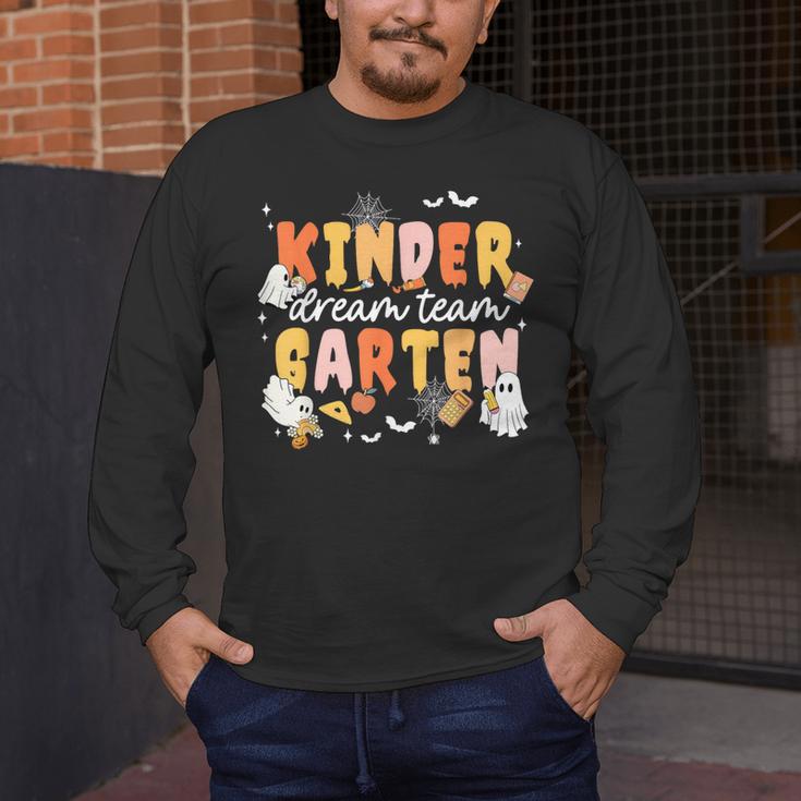 Kindergarten Dream Ghost Team Fall Halloween Spooky Teachers Men's Long Sleeve T-Shirt, funny design Kindergarten Dream Ghost Team Fall Halloween Spooky Teachers Men's Long Sleeve T-Shirt, funny design