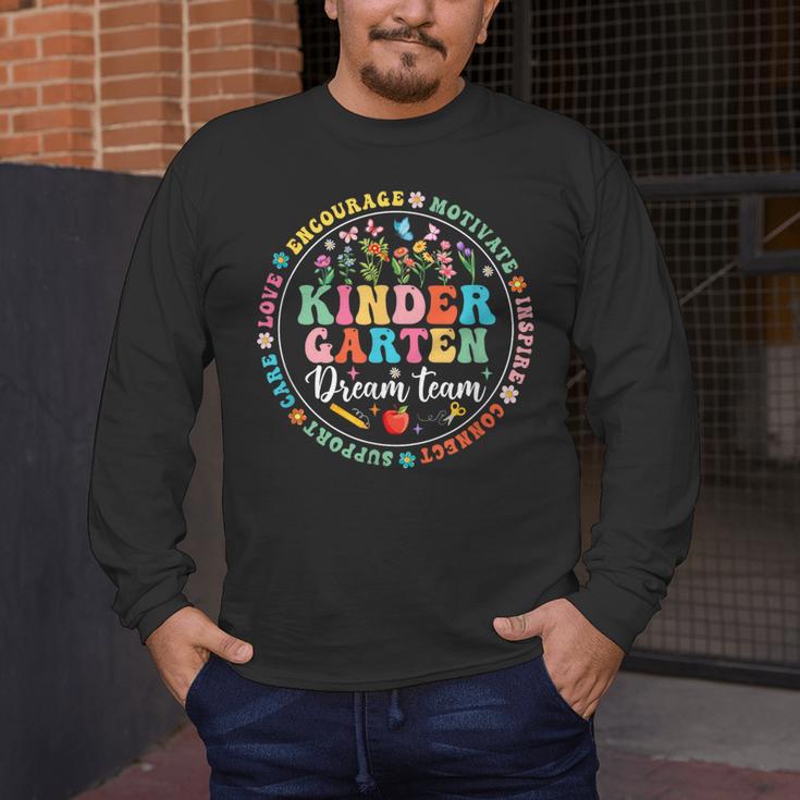 Kindergarten Dream Team Back To School Teacher Flower For Men Women Girls Kids Men's Long Sleeve T-Shirt, funny design Kindergarten Dream Team Back To School Teacher Flower For Men Women Girls Kids Men's Long Sleeve T-Shirt, funny design