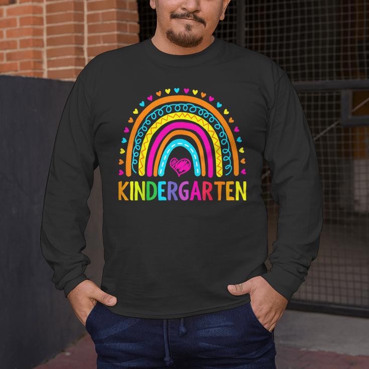 Kindergarten Rainbow Girls Boys Teacher First Day Of School Men's Long Sleeve T-Shirt, funny design