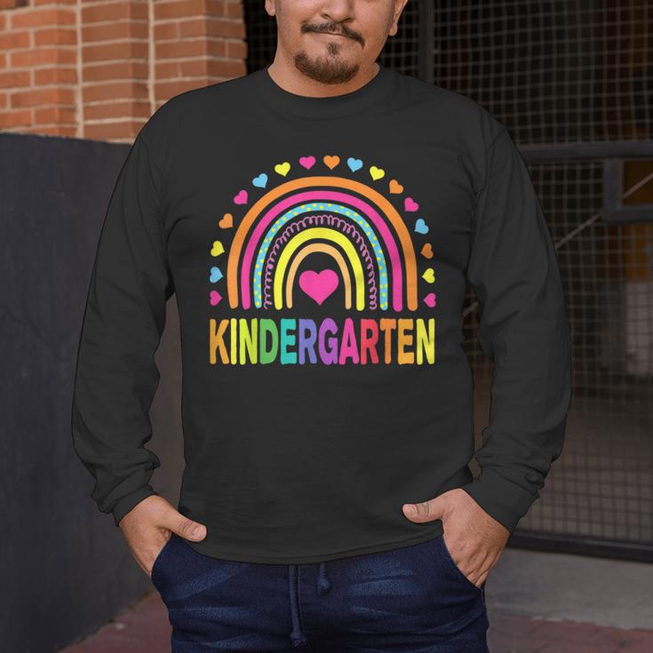 Kindergarten Rainbow Girls Boys Teacher Team Kinder Squad Men's Long Sleeve T-Shirt, funny design Kindergarten Rainbow Girls Boys Teacher Team Kinder Squad Men's Long Sleeve T-Shirt, funny design