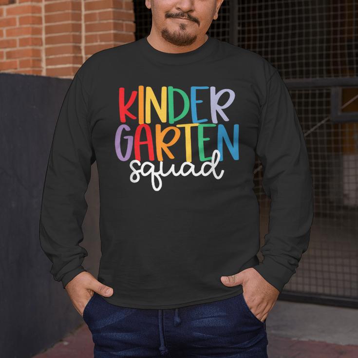 Kindergarten Squad Team Crew Teacher Back To School Men's Long Sleeve T-Shirt, funny design Kindergarten Squad Team Crew Teacher Back To School Men's Long Sleeve T-Shirt, funny design