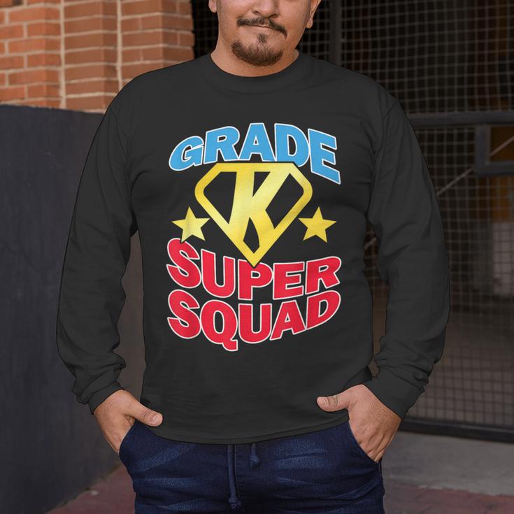 Kindergarten Super Squad Superhero Teacher Team Men Women Girls Kids Men's Long Sleeve T-Shirt, funny design Kindergarten Super Squad Superhero Teacher Team Men Women Girls Kids Men's Long Sleeve T-Shirt, funny design