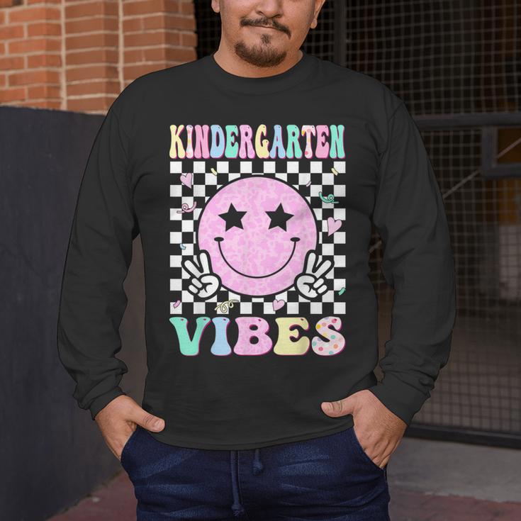 Kindergarten Vibes First Day Of School Kindergarten Teacher Men's Long Sleeve T-Shirt, funny design Kindergarten Vibes First Day Of School Kindergarten Teacher Men's Long Sleeve T-Shirt, funny design