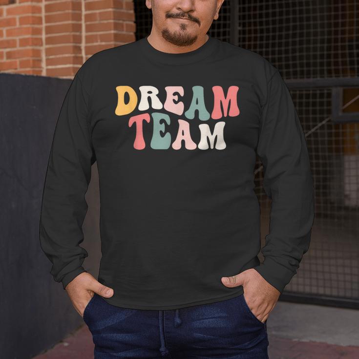 Last Day Of School Back To School Dream Team Teacher Kids Men's Long Sleeve T-Shirt, funny design Last Day Of School Back To School Dream Team Teacher Kids Men's Long Sleeve T-Shirt, funny design
