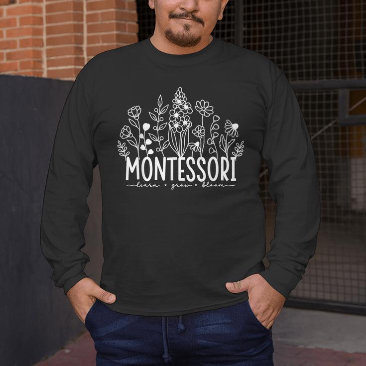 Learn Grow Bloom Wildflowers Appreciation Montessori Teacher Men's Long Sleeve T-Shirt, funny design Learn Grow Bloom Wildflowers Appreciation Montessori Teacher Men's Long Sleeve T-Shirt, funny design