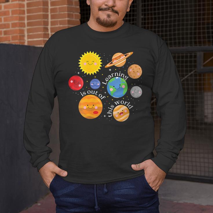 Learning Is Out Of This World Science Teacher Planets Men's Long Sleeve T-Shirt, funny design Learning Is Out Of This World Science Teacher Planets Men's Long Sleeve T-Shirt, funny design